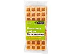 Полезные вафли с яблоком, без глютена, 220г (EVOPIT)