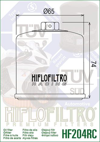 Масляный фильтр HIFLO FILTRO HF204RC для Arctic Cat // Honda // Kawasaki // MV Agusta // Triumph // Yamaha