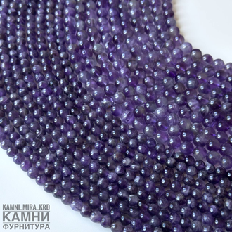 Аметист светлый полупрозрачный шары 6,6-6,7 мм, цена за нить 19 см