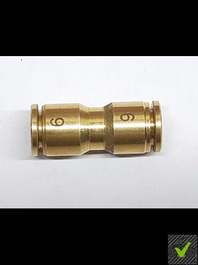 Соединитель трубки ПВХ, d-6 мм прямой латунь