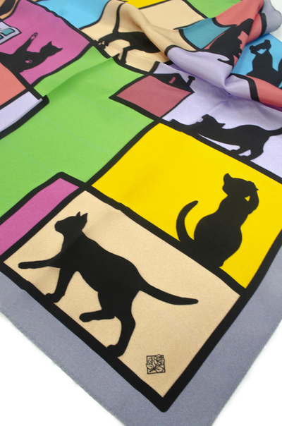 Павловопосадский платок Кошкин дом 10987-1