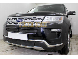 Защита радиатора Ford Explorer 2018- black низ PREMIUM