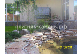 облицовка искусственного водоема натуральным камнем 
