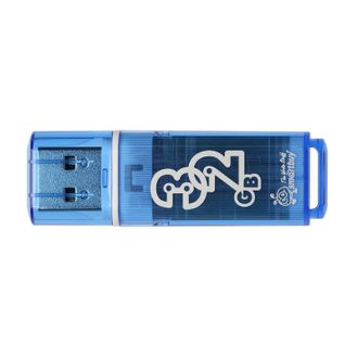 Флеш-память Smartbuy Glossy, 32Gb, USB 2.0, голубой, SB32GBGS-B
