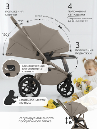 Коляска 3в1 Sweet Baby Orso Dark Beige (Темный Беж)