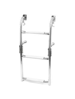 Трап складной с вертикальным креплением, 3 белых ступени (ширина 270 мм.)