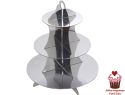 Подставка для пирожных Серебро, картон