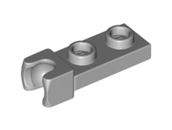 Plate, Modified 1 x 2 with Small Tow Ball Socket on End, Light Bluish Gray (14418 / 6043639 / 6338163 / 6414556)
