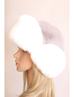 Ушанка "Нон-стоп" цвет жемчуг + белый