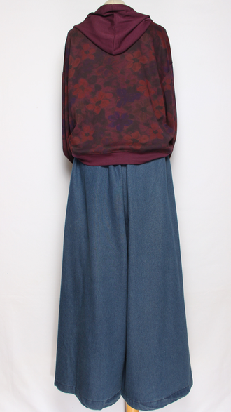 Джемпер ХЛОПОК "Капюшон Размытые цветы" красный, зеленый, синий, вишня до р.50