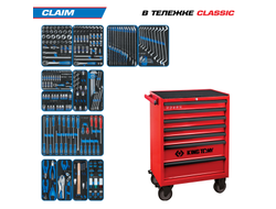 Набор инструментов 286 предметов, "CLAIM", в красной тележке KING TONY 934-286MRV