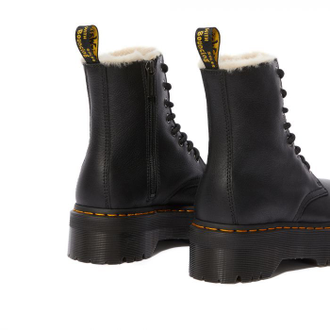 БОТИНКИ dr. Martens (Доктор Мартинс) НА ПЛАТФОРМЕ ЗИМНИЕ С МЕХОМ ЧЕРНЫЕ