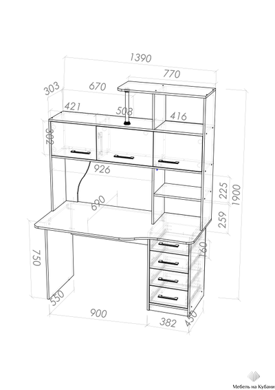 СК-16 рабочий стол с надстройкой Крафт светлый