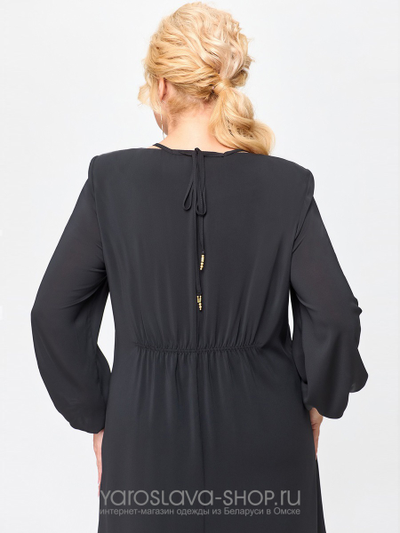 Платье женское из нежного шифона черного цвета