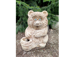 Медведь -кашпо  29*18см   4 кг  шамот - не боится влаги и перепадов температур Россия 2573/017030*