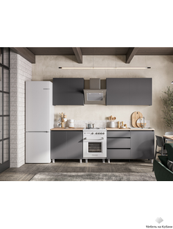 Денвер кухонный гарнитур 2,0 м Графит серый