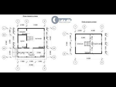 Д-11 ДАЧНЫЙ ДОМ ИЗ БРУСА: ГАБАРИТНЫЕ РАЗМЕРЫ: (6,5Х6М), ОБЩАЯ ПЛОЩАДЬ: 54,5М²