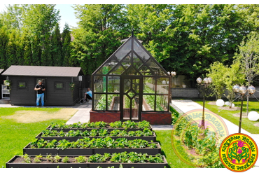 Теплица из стекла и алюминия в классическом стиле АЛЬБИОН 