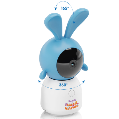 Комплект Ramili Baby RV100KROSH Крошик, Малышарики, Wi-Fi моторизированная видеоняня с креплением + монитор с диагональю 12,7 см., интерком, DVR, 2k (3Mpx)