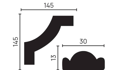 Угловой элемент DECOR-DIZAYN C1-157A к молдингу 157A, из дюрополимера, под покраску, 4шт