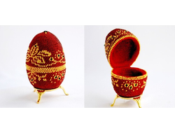 Пасхальное яйцо "Рубиновый ларец" Набор для вязания крючком с бисером от Ирины Рудевич