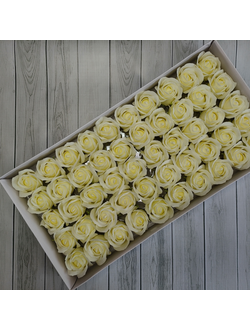 УЦЕНКА Розы из мыла "Корея" 50 шт Светло-кремовый (см. фото)
