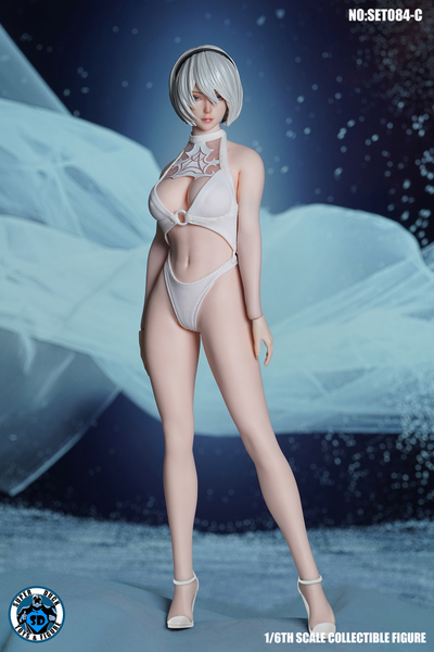 Андроид 2В в белом купальнике (NieR: Automata) - КОЛЛЕКЦИОННАЯ ФИГУРКА 1/6 Sexy Android (SET084C + S42A) - SUPER DUCK
