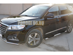 Пороги труба с проступью d76 для Haval H6 2017-