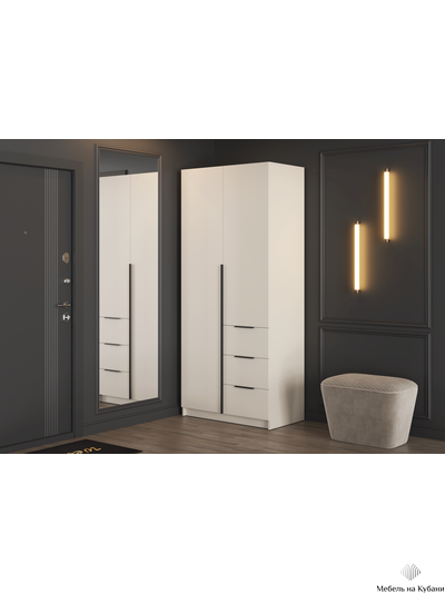 ВЕНТУРО Шкаф ШК-001 (2-ств, с ящиками)  Кашемир