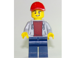 ATV Driver - Male, Open Hoodie, Dark Blue Legs, Red Cap, n/a (cty0728)