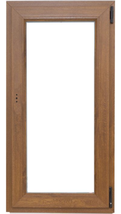 Окно ПВХ одностворчатое 800 мм * 1200 мм  поворотно-откидное правое, цвет золотой дуб