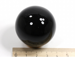 Шар обсидиан чёрный, серебристый, Мексика (40 мм, 78 г) №35796