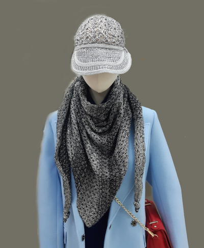 двухсторонний вязаный итальянский шарф платок летний фото