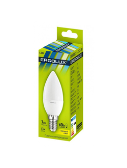 Лампа светодиодная Ergolux LED-C35-7W-E14-3K,Свеча 7Вт,E14,3000K 12134