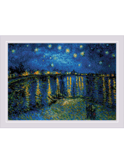 Набор для вышивания  1884 &quot;Звездная ночь&quot; по мотивам картины В, Ван Гога&quot; ТМ РИОЛИС