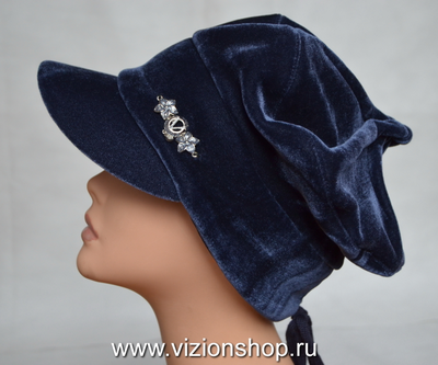 Кепка зимняя бархатная  Vizio Италия 6222 синяя