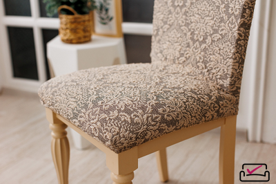 Чехол на стул Жаккард Вензель Серый. Россия