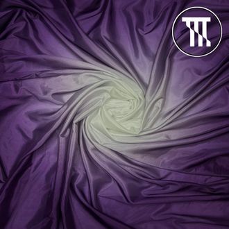 Перлшифон градиент, цв. Белый + Баклажан (R=75 см)