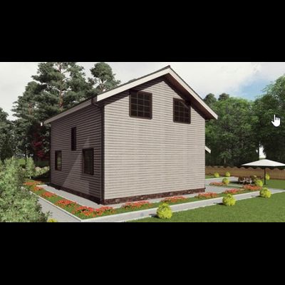 Двухэтажный каркасный дом с четырьмя спальнями 165м² (SK87)