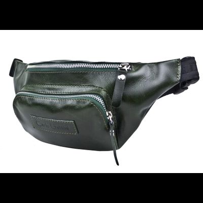 Кожаная поясная сумка Scarlino dark green (арт. 7018-11)