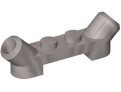 Plate, Modified 1 x 4 with Angled Tubes, Flat Silver (61072 / 4632100)