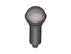 Minifigure, Utensil Microphone with Metallic Silver Top Half Screen Pattern, Black (90370pb05 / 6112573 / 6327722)