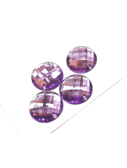 Стразы акриловые пришивные 20 мм, цвет сиреневый 25