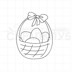 Штамп для творчества  Корзиночка с яйцами