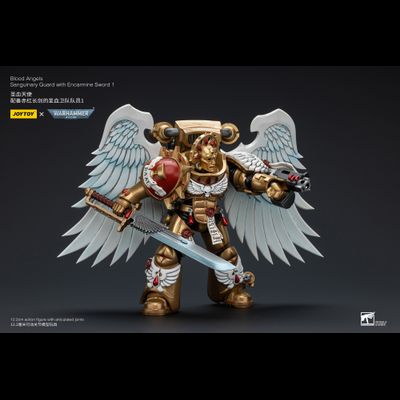 Сангвинарный гвардеец Кровавых Ангелов (Warhammer 40k) - КОЛЛЕКЦИОННАЯ ФИГУРКА 1/18 Blood Angels Sanguinary Guard with Sword 1 (JT6298) - JOYTOY