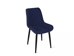 Стул OSCAR (ОСКАР) Черный муар/Велюр L005 синий