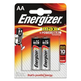 Батарейки ENERGIZER MAX, AA LR6, комплект 2 шт., АЛКАЛИНОВЫЕ, 1,5 В (работают до 10 раз дольше), LR6/E91 AA FSB2