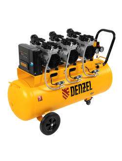 Компрессор безмасляный, малошумный  DLS 2250/100, 2250 Вт, 3x750, 100 л, 410 л/мин блок управления/ Denzel