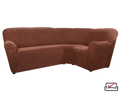 Чехол на классический угловой диван Микрофибра  Марсала. Защита мягкой мебели от животных. РОССИЯ
