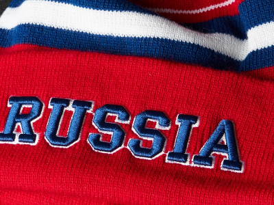 Шапка РОССИЯ бело-сине-красная 11383